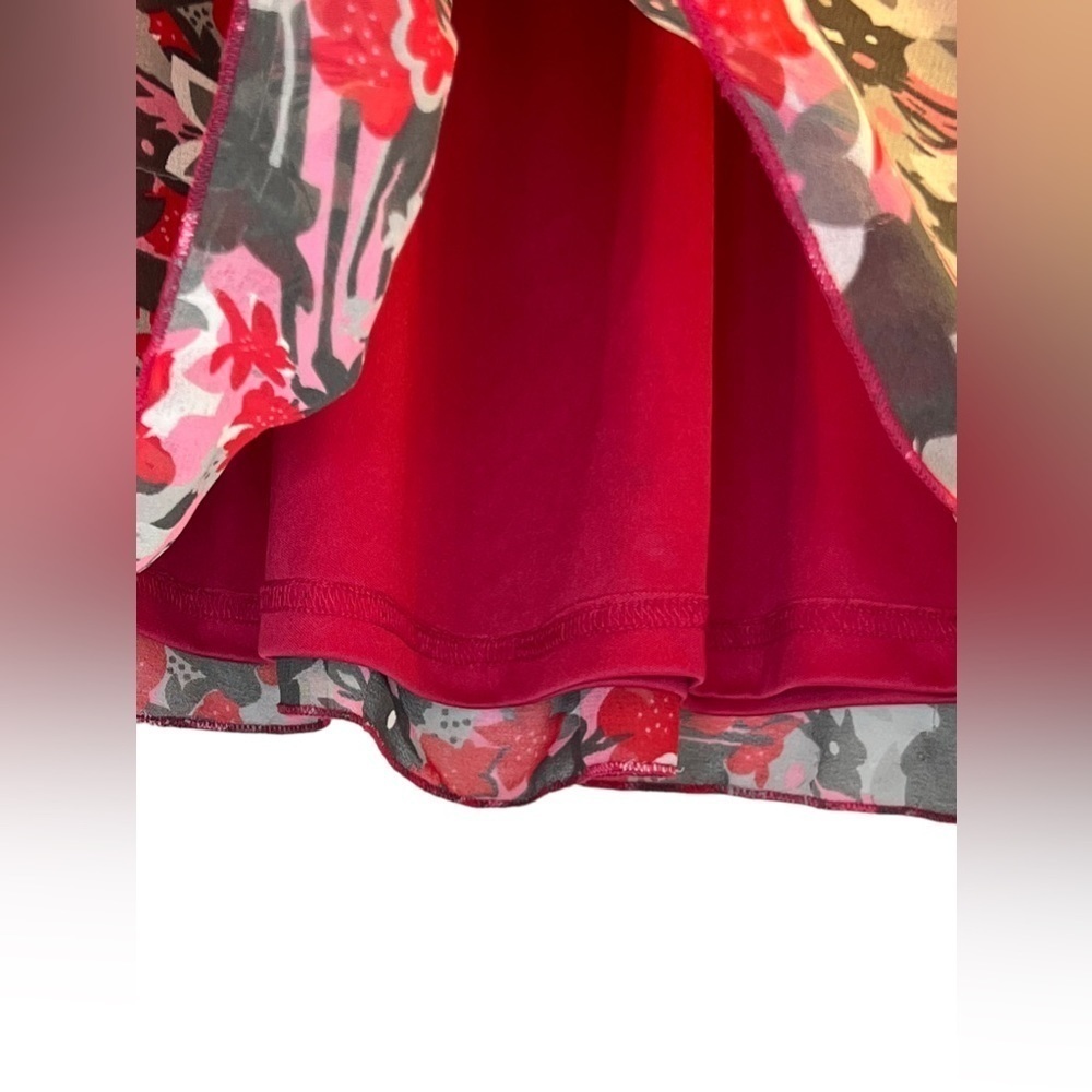 Women’s Floral Skirt Pink Red Size L - Picture 2 of 14